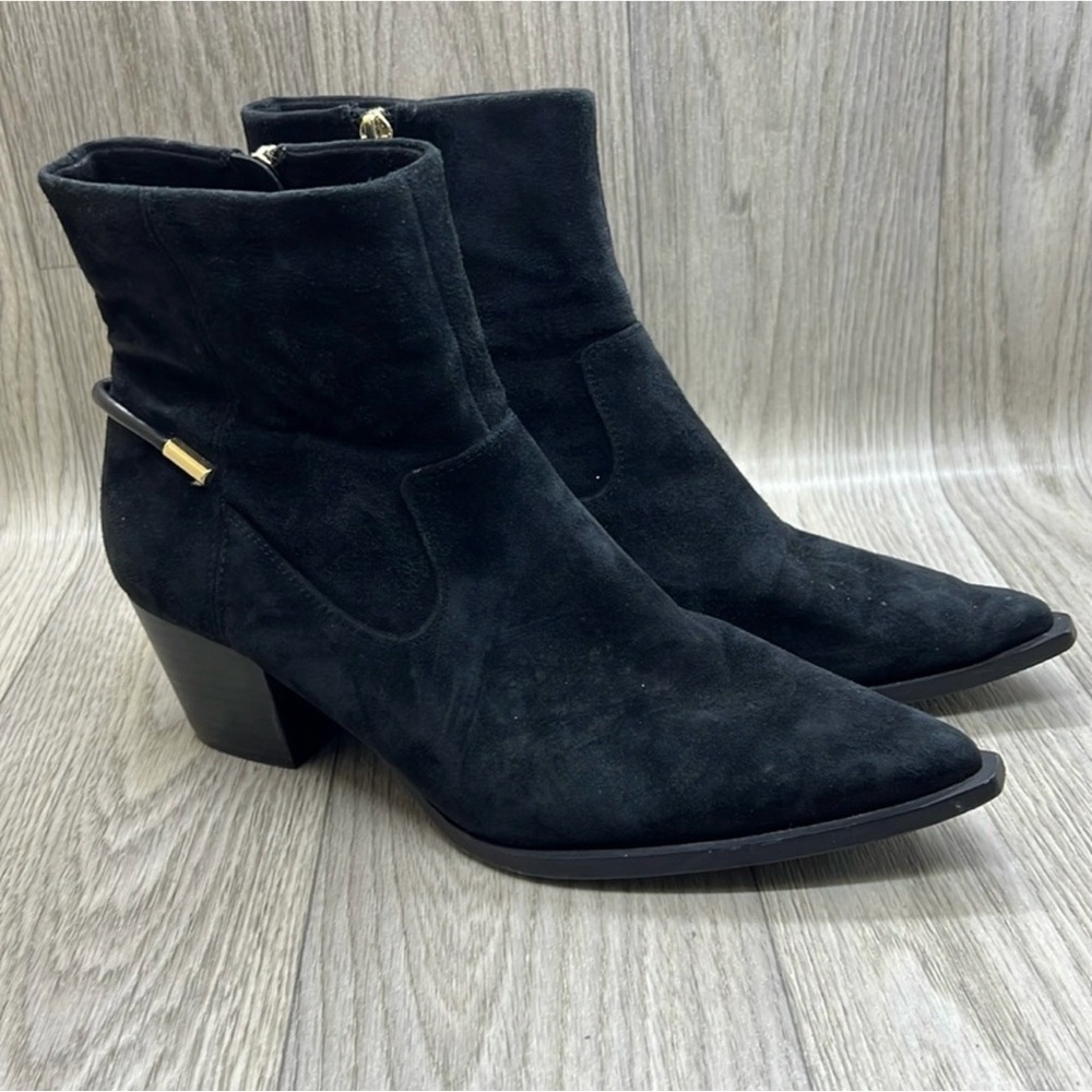 Isaac Mizrahi Black Suede Ankle Boots